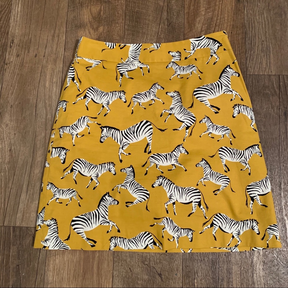 Ann Taylor Factory Zebra print mustard skirt